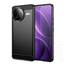 Gigapack Xiaomi Poco F7 Ultra szilikon telefonvédő (ütésállóság, légpárnás sarok, szálcsiszolt, karbon minta) fekete