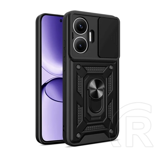 Gigapack Xiaomi Poco F7 defender szilikon telefonvédő (ütésállóság, tartógyűrű, kameravédő) fekete