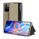 Gigapack Xiaomi Poco M4 Pro 5G tok álló, bőr hatású (aktív Flip, asztali tartó funkció, hívószámkijelzés) barna