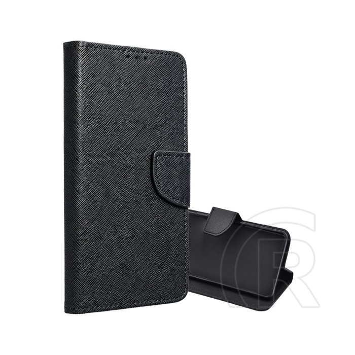 Gigapack Xiaomi Poco M6 Pro LTE bőr hatású (flip, oldalra nyíló, asztali tartó, kártyazseb, textil hatás) fekete