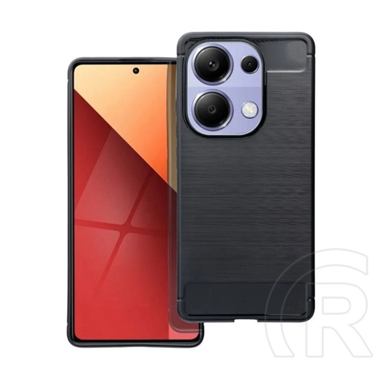 Gigapack Xiaomi Poco M6 Pro LTE  szilikon telefonvédő (ütésállóság, légpárnás sarok, szálcsiszolt, karbon minta) fekete