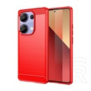 Gigapack Xiaomi Poco M6 Pro LTE  szilikon telefonvédő (ütésállóság, légpárnás sarok, szálcsiszolt, karbon minta) piros