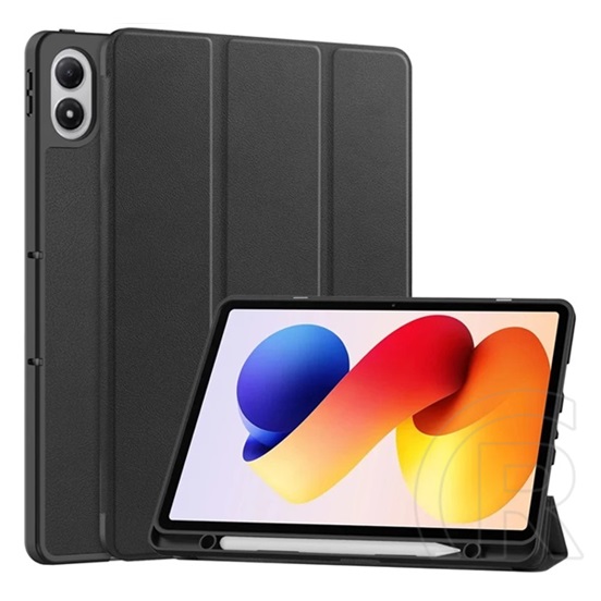 Gigapack Xiaomi Poco Pad M1  tok álló, bőr hatású (flip, trifold, asztali tartó, ceruza tartó) fekete