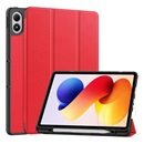 Gigapack Xiaomi Poco Pad M1  tok álló, bőr hatású (flip, trifold, asztali tartó, ceruza tartó) piros