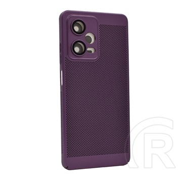 Gigapack Xiaomi Poco X5 Pro 5G műanyag telefonvédő (légáteresztő, lyukacsos minta, kamera védelem) lila
