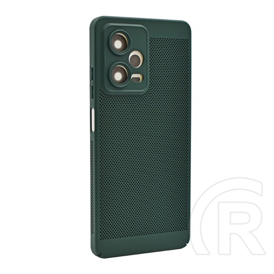 Gigapack Xiaomi Poco X5 Pro 5G műanyag telefonvédő (légáteresztő, lyukacsos minta, kamera védelem) sötétzöld