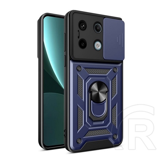 Gigapack Xiaomi Poco X6 5G defender műanyag telefonvédő (ütésállóság, szilikon belső, tartógyűrű, kameravédő) sötétkék