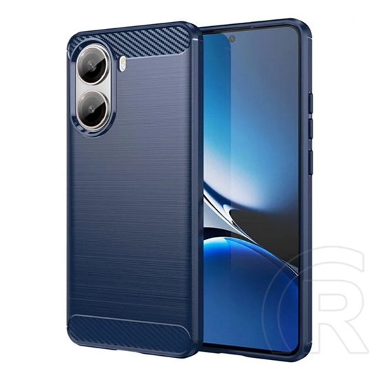 Gigapack Xiaomi Poco X7 Pro szilikon telefonvédő (ütésállóság, légpárnás sarok, szálcsiszolt, karbon minta) sötétkék
