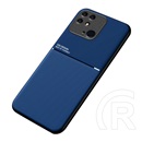 Gigapack Xiaomi Redmi 10C műanyag védő (szilikon keret, közepesen ütésálló, bőr hatású hátlap, csíkos minta) sötétkék