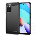 Gigapack Xiaomi Redmi 10 (2021) szilikon védő (közepesen ütésálló, légpárnás sarok, szálcsiszolt, karbon minta) fekete
