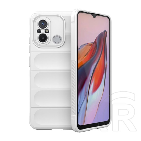 Gigapack Xiaomi Redmi 12C szilikon telefonvédő (közepesen ütésálló, kamera védelem, 3d minta) fehér