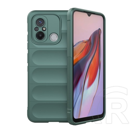 Gigapack Xiaomi Redmi 12C szilikon telefonvédő (közepesen ütésálló, kamera védelem, 3d minta) sötétzöld