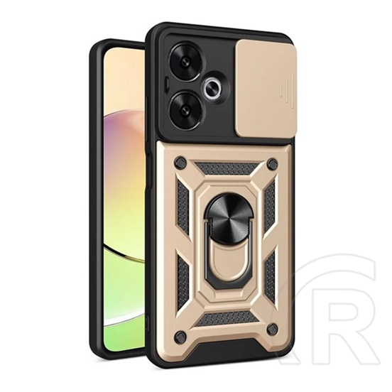 Gigapack Xiaomi Redmi 13C 5G defender szilikon telefonvédő (ütésállóság, tartógyűrű, kameravédő) arany