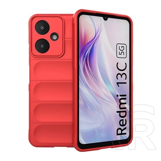 Gigapack Xiaomi Redmi 13C 5G szilikon telefonvédő (ütésállóság, kameravédő, 3d) piros