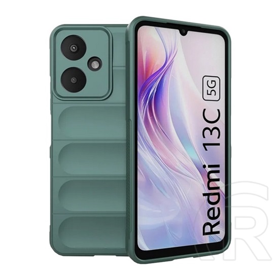 Gigapack Xiaomi Redmi 13C 5G szilikon telefonvédő (ütésállóság, kameravédő, 3d) sötétzöld
