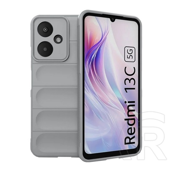 Gigapack Xiaomi Redmi 13C 5G szilikon telefonvédő (ütésállóság, kameravédő, 3d) világosszürke