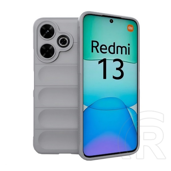 Gigapack Xiaomi Redmi 13 szilikon telefonvédő (ütésállóság, kameravédő, 3d) világosszürke