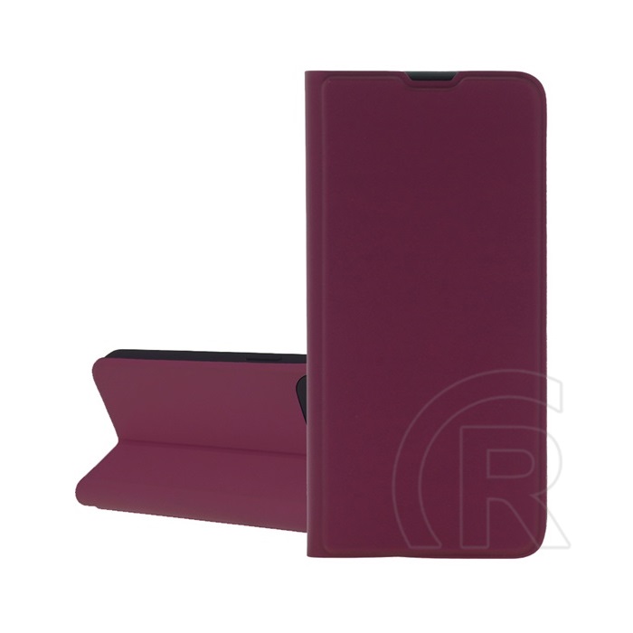 Gigapack Xiaomi Redmi 13 tok álló, bőr hatású (flip, szilikon belső, oldalra nyíló, asztali tartó, kártyazseb) bordó