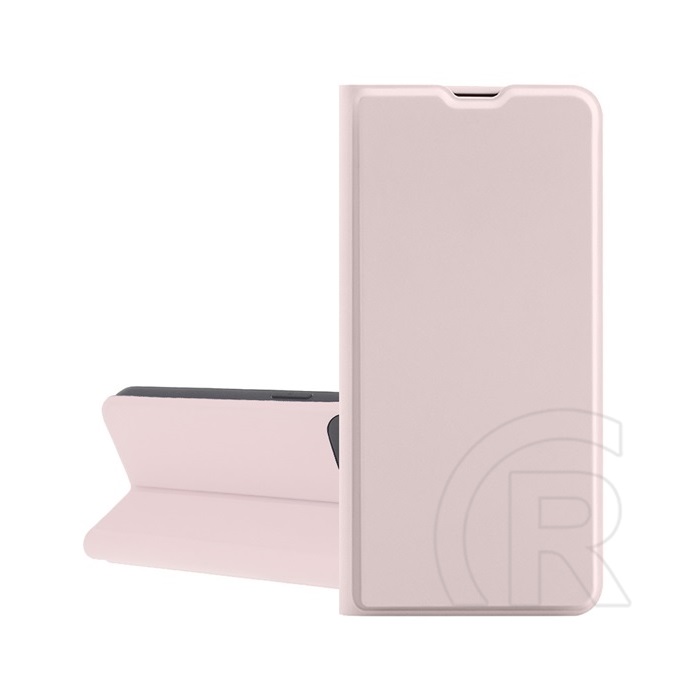 Gigapack Xiaomi Redmi 13 tok, bőr hatású (flip, szilikon belső, oldalra nyíló, asztali tartó, kártyazseb) babarózsaszín