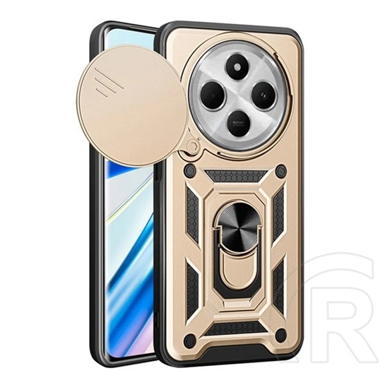 Gigapack Xiaomi Redmi 14C 4G defender szilikon telefonvédő (ütésállóság, tartógyűrű, kameravédő) arany
