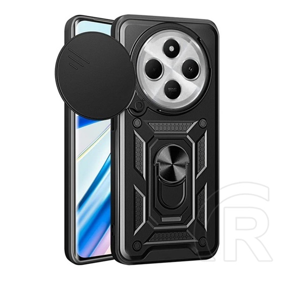 Gigapack Xiaomi Redmi 14C 4G defender szilikon telefonvédő (ütésállóság, tartógyűrű, kameravédő) fekete