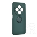 Gigapack Xiaomi Redmi 14C 4G szilikon telefonvédő (tartógyűrű, mikrofiber plüss belső, mágneses, kameravédő) sötétzöld