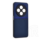 Gigapack Xiaomi Redmi 14C 4G szilikon telefonvédő (ütésállóság, mágneses, bőr hatású hátlap, csíkos) sötétkék