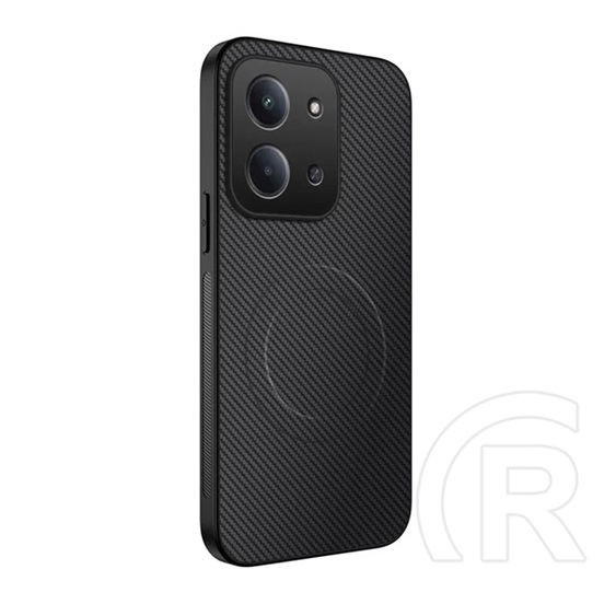 Gigapack Xiaomi Redmi 15C 4G szilikon telefonvédő (műanyag hátlap, karbon minta, mágneses) fekete