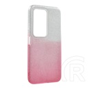 Gigapack Xiaomi Redmi 15 4G  szilikon telefonvédő (műanyag belső, csillogó hátlap) átlátszó/rózsaszín