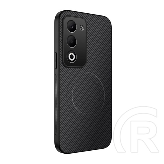 Gigapack Xiaomi Redmi 15 5G szilikon telefonvédő (műanyag hátlap, karbon minta, mágneses) fekete