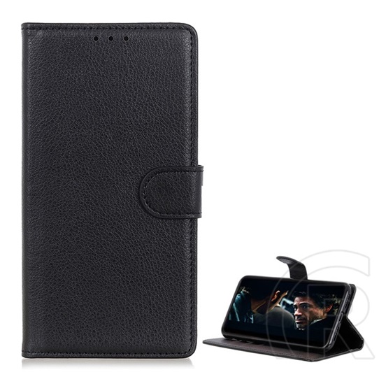 Gigapack Xiaomi Redmi 9A (Redmi 9 AT) tok álló, bőr hatású (Flip, oldalra nyíló, asztali tartó funkció, prémium) fekete
