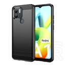 Gigapack Xiaomi Redmi A2 Plus szilikon védő (közepesen ütésálló, légpárnás sarok, szálcsiszolt, karbon minta) fekete
