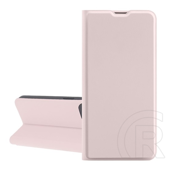 Gigapack Xiaomi Redmi A3 tok álló, bőr hatású (flip, belső, oldalra nyíló, asztali tartó, kártyazseb) babarózsaszín