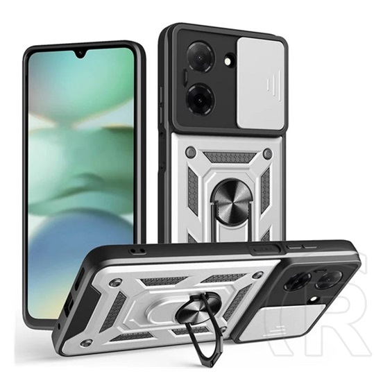 Gigapack Xiaomi Redmi A5 4G defender szilikon telefonvédő (ütésállóság, tartógyűrű, kameravédő) ezüst