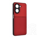 Gigapack Xiaomi Redmi A5 4G szilikon telefonvédő (ütésállóság, mágneses, bőr hatású hátlap, csíkos) piros