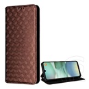 Gigapack Xiaomi Redmi A5 4G tok álló, bőr hatású (flip, oldalra nyíló, asztali tartó, teljes 3d rombusz, prémium) barna