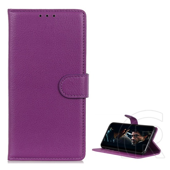 Gigapack Xiaomi Redmi K30 / K30 5G tok álló, bőr hatású (Flip, oldalra nyíló, asztali tartó funkció, prémium) lila