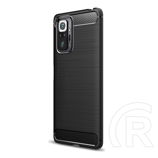 Gigapack Xiaomi Redmi Note 10 Pro 4G szilikon telefonvédő (közepesen ütésálló, légpárnás sarok, szálcsiszolt) fekete