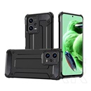 Gigapack Xiaomi Redmi Note 12 5G defender védő (közepesen ütésálló, légpárnás sarok, szilikon belső, fémhatás) fekete