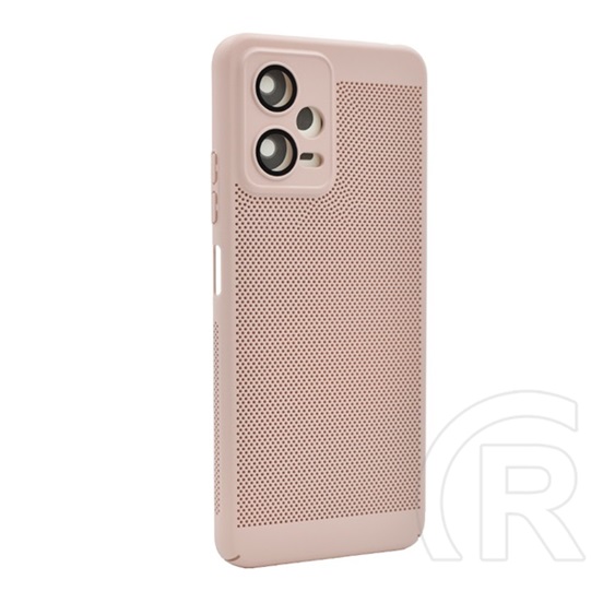 Gigapack Xiaomi Redmi Note 12 5G műanyag telefonvédő (légáteresztő, lyukacsos minta, kamera védelem) rózsaszín