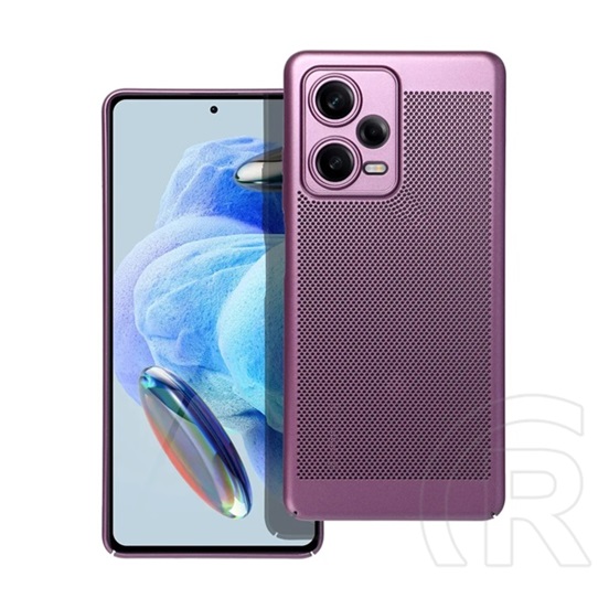 Gigapack Xiaomi Redmi Note 12 Pro Plus műanyag telefonvédő (légáteresztő, lyukacsos minta, kamera védelem) lila