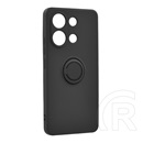 Gigapack Xiaomi Redmi Note 13 4G szilikon telefonvédő (tartógyűrű, mikrofiber plüss belső, mágneses, kameravédő) fekete