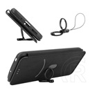 Gigapack Xiaomi Redmi Note 13 4G tok álló, bőr hatású (flip, oldalra nyíló, asztali tartó, karbon minta) fekete