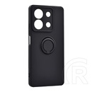 Gigapack Xiaomi Redmi Note 13 5G szilikon telefonvédő (tartógyűrű, mikrofiber plüss belső, mágneses, kameravédő) fekete