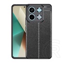 Gigapack Xiaomi Redmi Note 13 5G szilikon telefonvédő (ütésállóság, bőr hatású, varrás minta) fekete