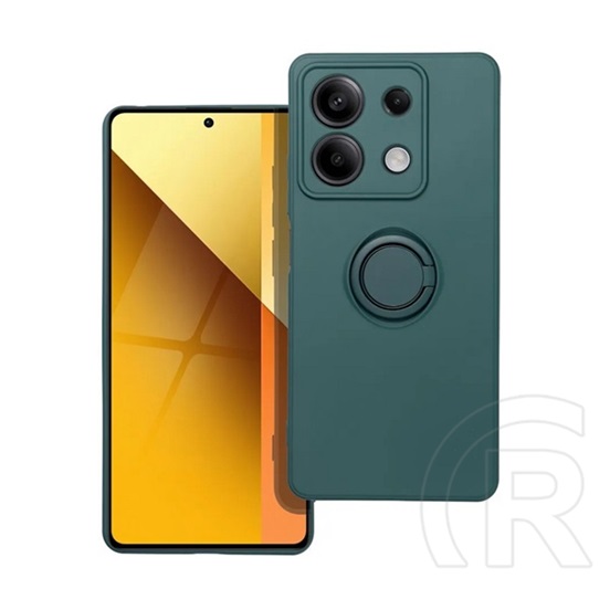 Gigapack Xiaomi Redmi Note 13 5G telefonvédő (tartógyűrű, mikrofiber plüss belső, mágneses, kameravédő) sötétzöld