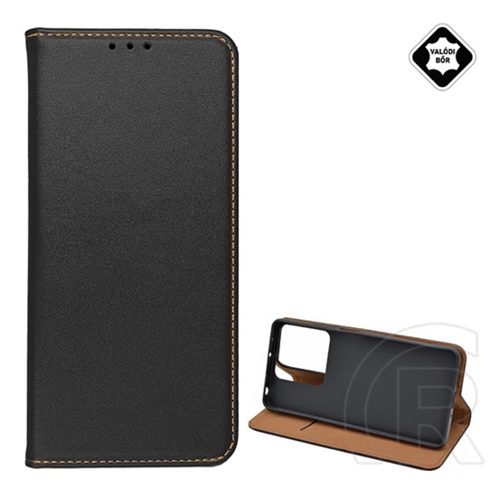 Gigapack Xiaomi Redmi Note 13 5G tok álló, valódi bőr (flip, oldalra nyíló, asztali tartó) fekete