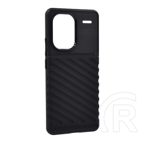 Gigapack Xiaomi Redmi Note 13 Pro Plus 5G szilikon telefonvédő (ütésállóság, csíkos, dombor minta) fekete