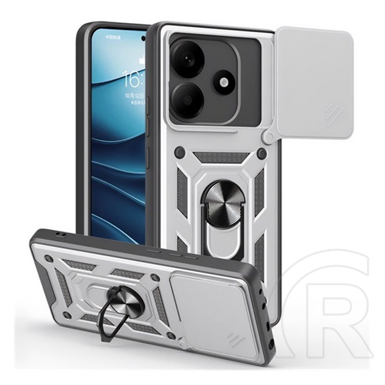 Gigapack Xiaomi Redmi Note 14 4G  defender szilikon telefonvédő (ütésállóság, tartógyűrű, kameravédő) ezüst