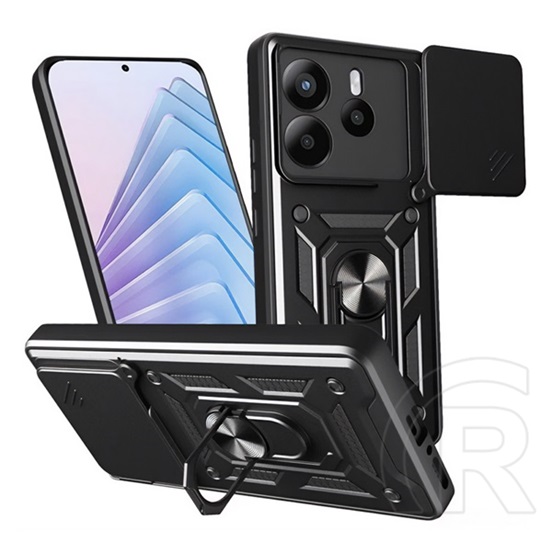 Gigapack Xiaomi Redmi Note 14 4G  defender szilikon telefonvédő (ütésállóság, tartógyűrű, kameravédő) fekete